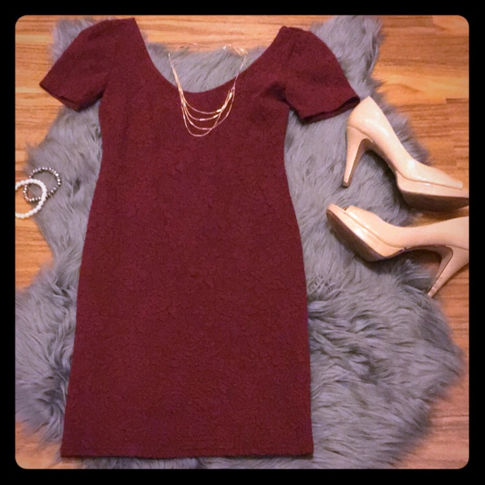 Maroon print Bodycon dress